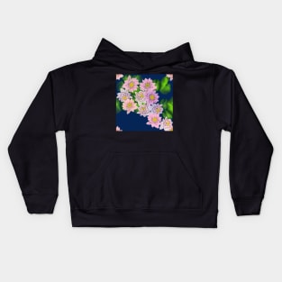 Pink Water lily flower pattern Kids Hoodie